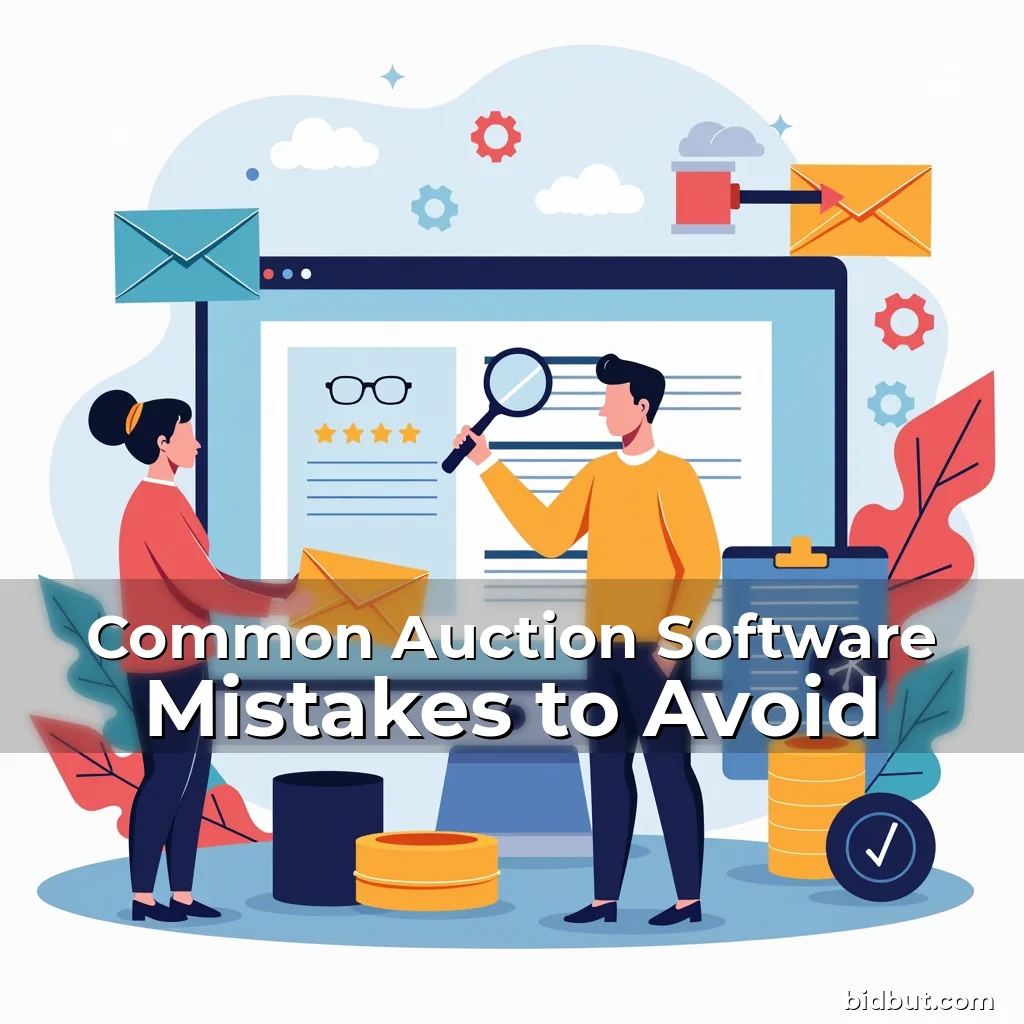 Artistic representation for Common Auction Software Mistakes to Avoid