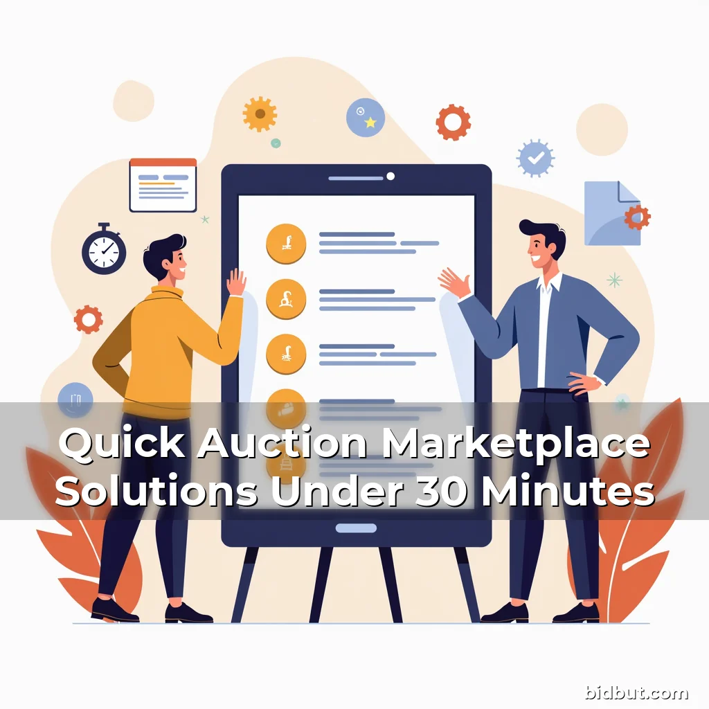 Artistic representation for Quick Auction Marketplace Solutions Under 30 Minutes