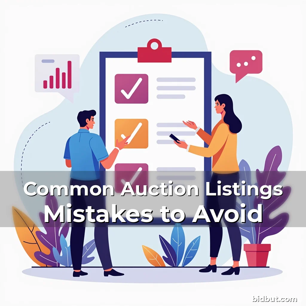 Artistic representation for Common Auction Listings Mistakes to Avoid