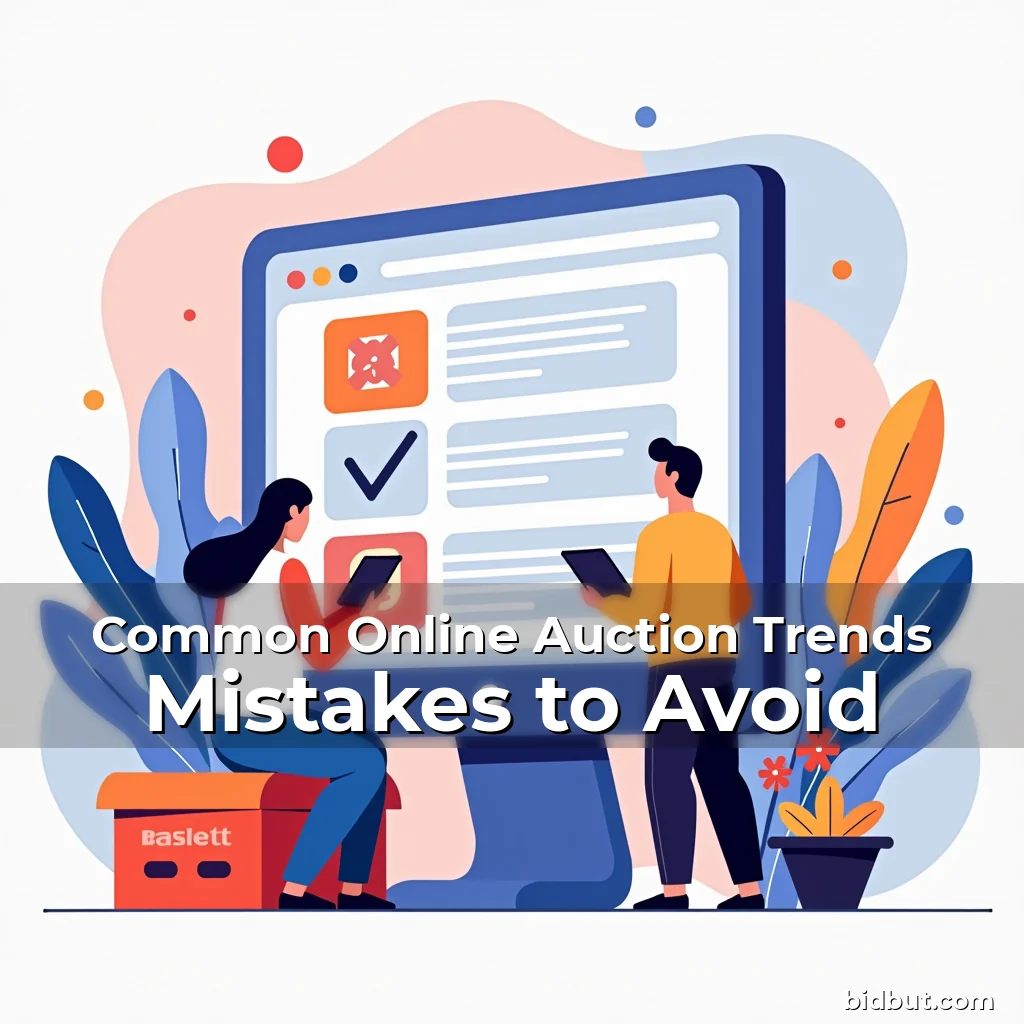 Artistic representation for Common Online Auction Trends Mistakes to Avoid