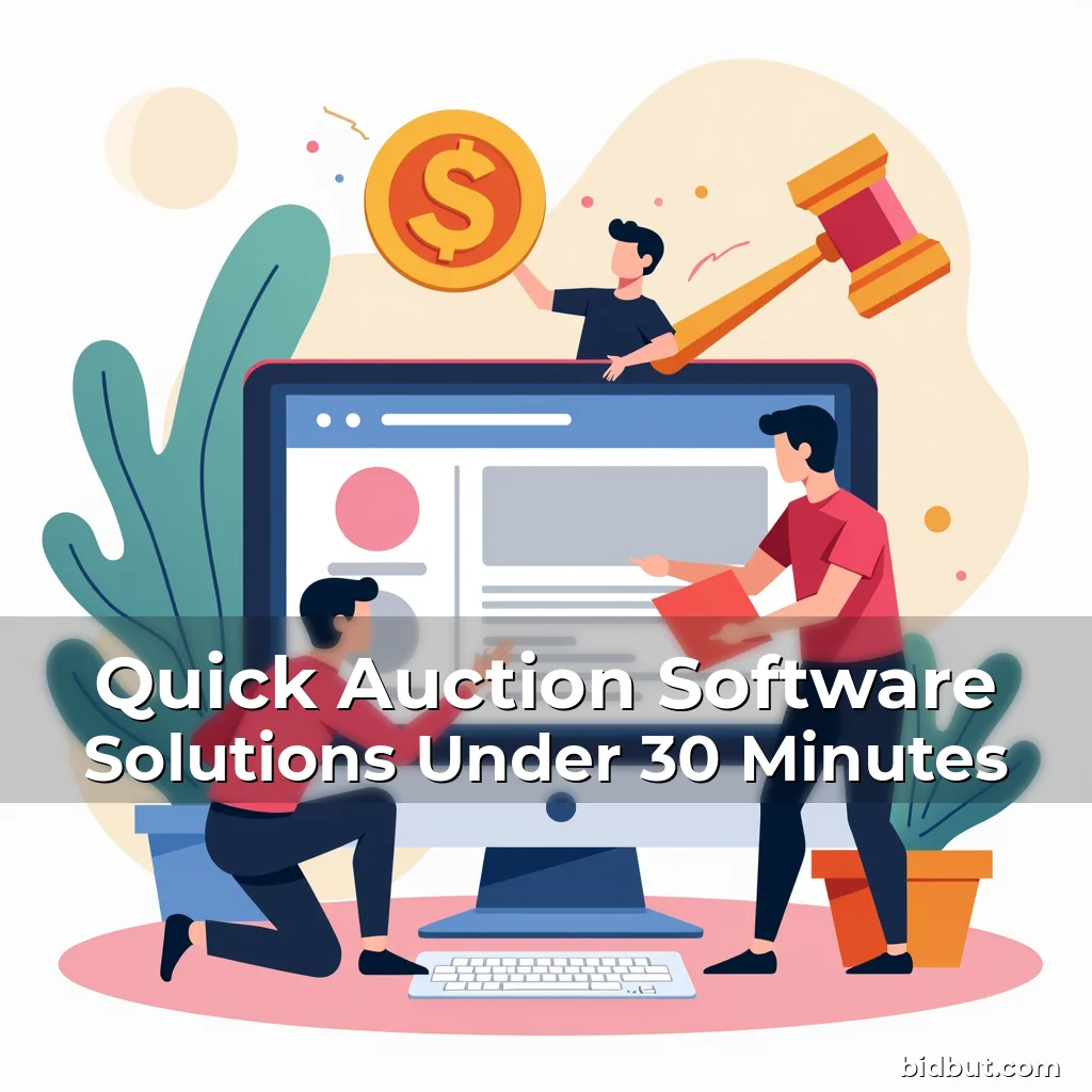 Artistic representation for Quick Auction Software Solutions Under 30 Minutes